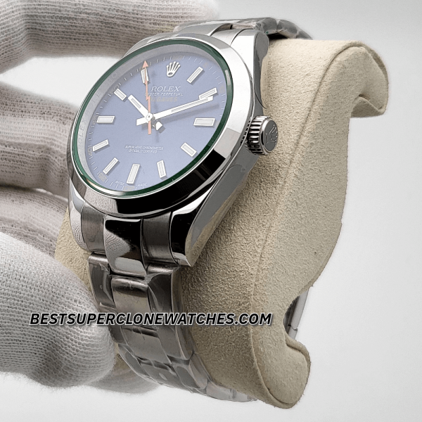 Rolex Milgauss Blue Dial Domed Bezel 3131 Swiss Super Clone Watch Ref-116400GV - Image 2
