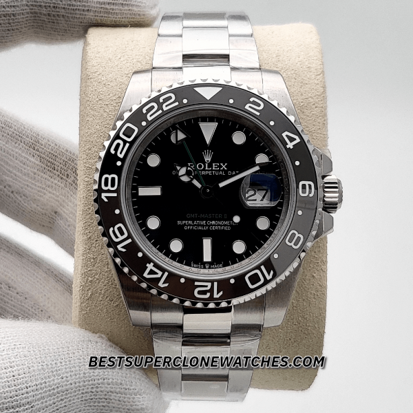 Rolex GMT Master II Black Dial 3285 Swiss Super Clone Watch Ref-126710GRNR