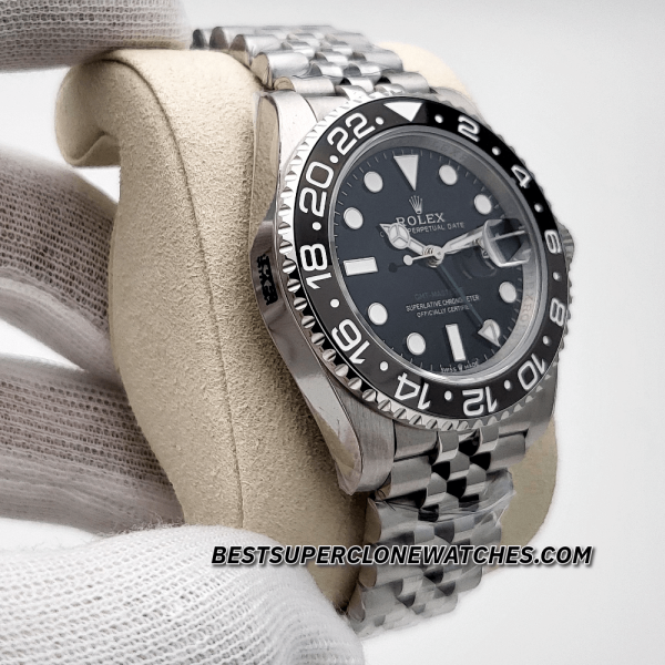 Rolex GMT Master II Jubilee Black Dial 3285 Swiss Super Clone Watch Ref-126710GRNR - Image 3