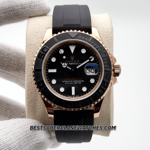 Rolex Yacht-Master Everose Gold Oysterflex 3235 Swiss Super Clone Watch Ref-126655