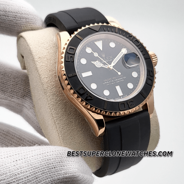 Rolex Yacht-Master Everose Gold Oysterflex 3235 Swiss Super Clone Watch Ref-126655 - Image 3