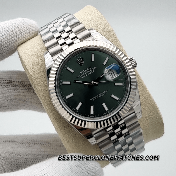 Rolex Datejust Oystersteel and White Gold Mint Green Dial 3235 Swiss Super Clone Watch Ref-126334 - Image 3