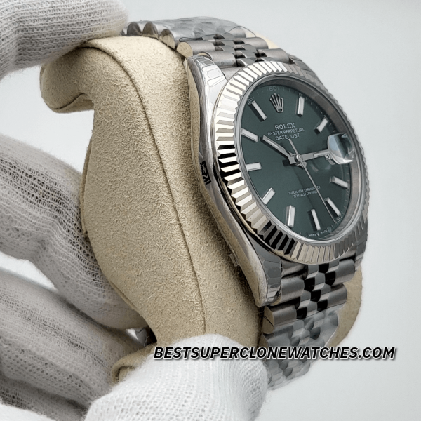 Rolex Datejust Oystersteel and White Gold Mint Green Dial 3235 Swiss Super Clone Watch Ref-126334 - Image 5