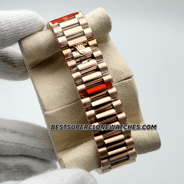Rolex Day-Date Everose Gold Olive Green Dial 3255 Swiss Super Clone Watch Ref-228235 - Image 6