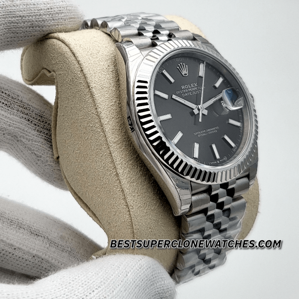 Rolex Datejust Oystersteel and White Gold Bright Black Dial 3235 Swiss Super Clone Watch Ref-126334 - Image 5