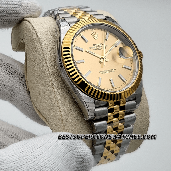 Rolex Datejust Oystersteel and Yellow Gold Champagne-Colour Dial 3235 Swiss Super Clone Watch Ref-126333 - Image 5
