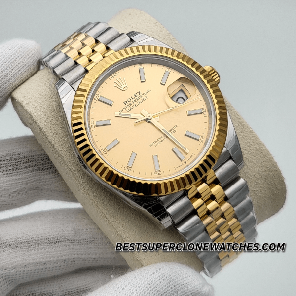 Rolex Datejust Oystersteel and Yellow Gold Champagne-Colour Dial 3235 Swiss Super Clone Watch Ref-126333 - Image 3