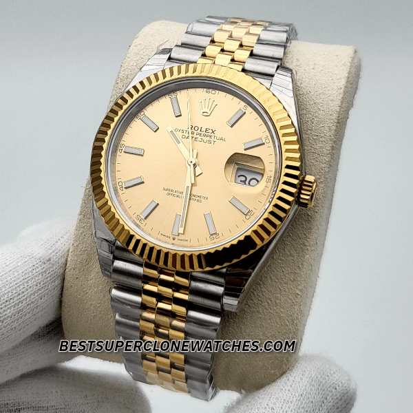 Rolex Datejust Oystersteel and Yellow Gold Champagne-Colour Dial 3235 Swiss Super Clone Watch Ref-126333 - Image 2