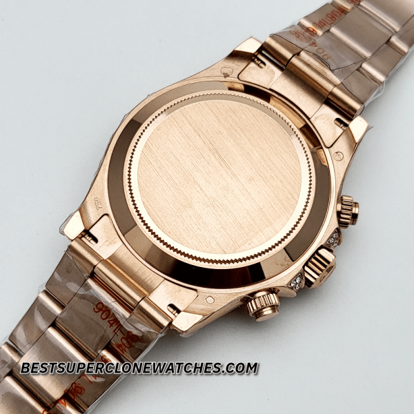 Rolex Daytona Rainbow Everose Gold Black Dial 4130 Swiss Super Clone Watch Ref-116595RBOW - Image 5