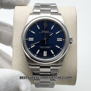 Rolex Oyster Perpetual Bright Blue Dial 3230 Swiss Super Clone Watch Ref-124300