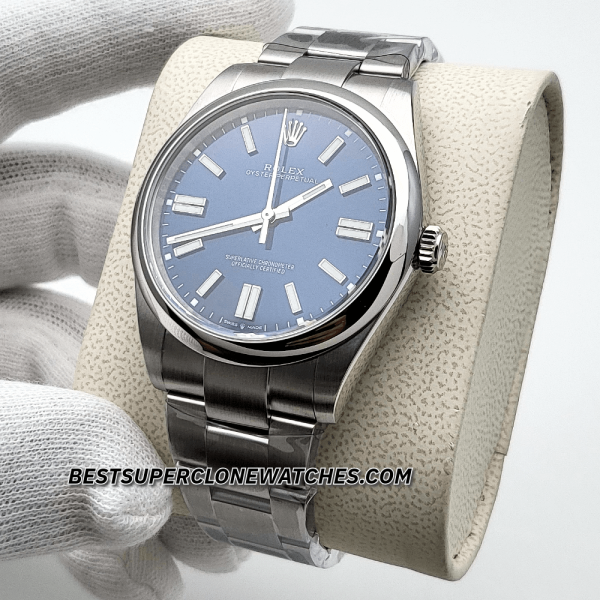 Rolex Oyster Perpetual Bright Blue Dial 3230 Swiss Super Clone Watch Ref-124300 - Image 2