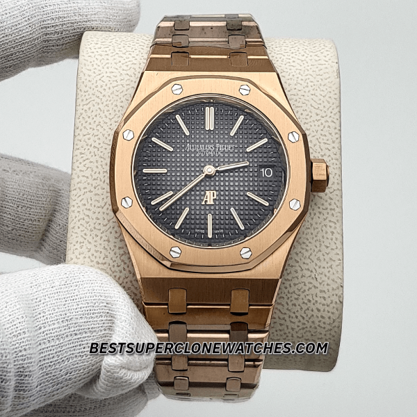 Audemars Piguet Royal Oak Jumbo Extra-Thin Smoked Grey Dial 7121 Swiss Super Clone Watch Ref-16202OR.OO.1240OR.02