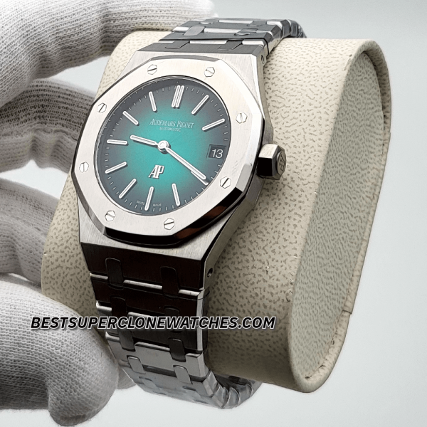 Audemars Piguet Royal Oak Jumbo Extra-Thin Platinum Smoked Green Dial 2121 Swiss Super Clone Watch Ref-15202PT.OO.1240PT.01 - Image 2