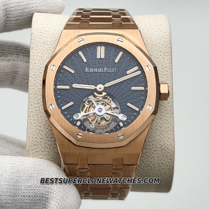 Audemars Piguet Royal Oak Tourbillon Pink Gold Blue Sunray Dial 2924 Swiss Super Clone Watch