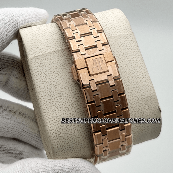 Audemars Piguet Royal Oak Tourbillon Pink Gold Blue Sunray Dial 2924 Swiss Super Clone Watch - Image 4