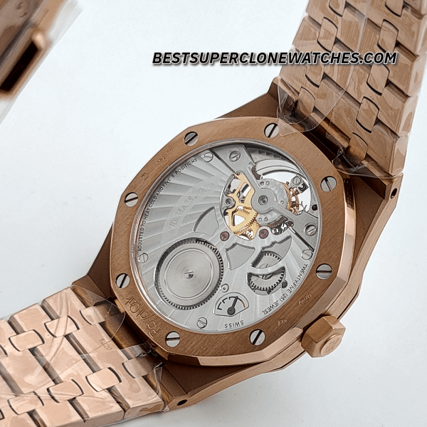 Audemars Piguet Royal Oak Tourbillon Pink Gold Blue Sunray Dial 2924 Swiss Super Clone Watch - Image 5