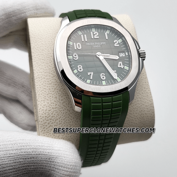 Patek Philippe Aquanaut White Gold Khaki Green Dial 26-330 S C Swiss Super Clone Watch Ref-5168G-010 - Image 3