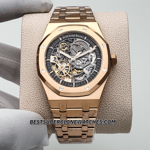 Audemars Piguet Royal Oak Double Balance Wheel Openworked 18kt Rose Gold 3132 Swiss Super Clone Watch Ref-15407OR.OO.1220OR.01
