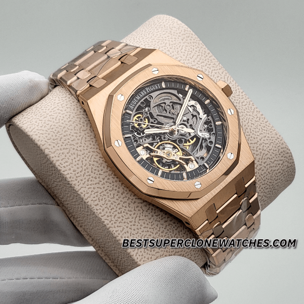 Audemars Piguet Royal Oak Double Balance Wheel Openworked 18kt Rose Gold 3132 Swiss Super Clone Watch Ref-15407OR.OO.1220OR.01 - Image 3