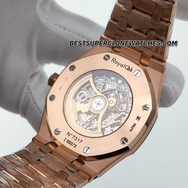 Audemars Piguet Royal Oak Double Balance Wheel Openworked 18kt Rose Gold 3132 Swiss Super Clone Watch Ref-15407OR.OO.1220OR.01 - Image 5