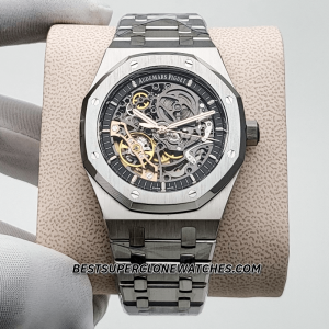 Audemars Piguet Royal Oak Double Balance Wheel Openworked Stainless Steel 3132 Swiss Super Clone Watch Ref-15407ST.OO.1220ST.01