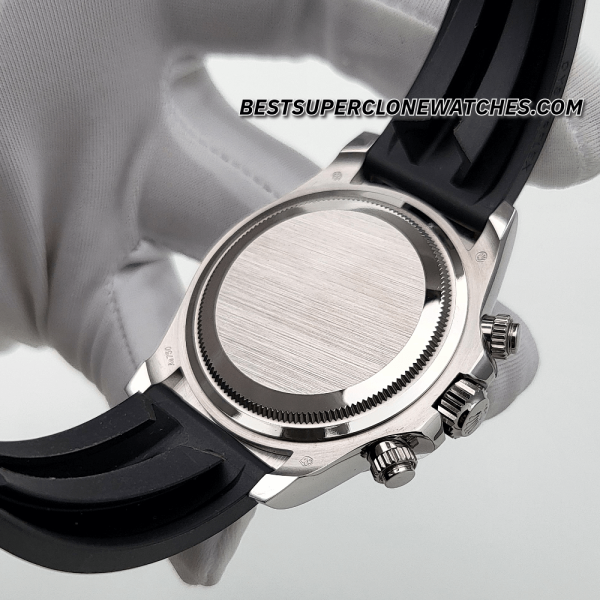 Rolex Daytona 18kt White Gold Oysterflex Steel Dial 4131 Swiss Super Clone Watch Ref-126519LN - Image 5
