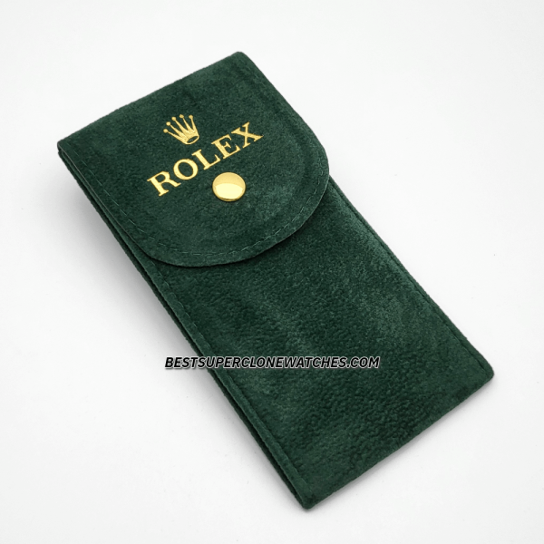Rolex Green Velvet Travel Pouch with Insert - Image 3