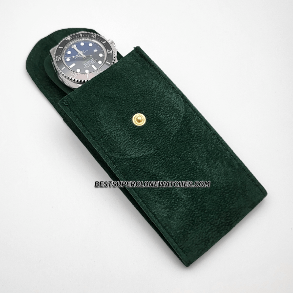 Rolex Green Velvet Travel Pouch with Insert - Image 2
