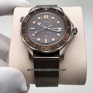 Omega Seamaster Diver 300M James Bond 007 Edition No Time to Die Titanium On Titanium Brown Dial 8806 Swiss Super Clone Watch + Nato Strap Ref-210.90.42.20.01.001
