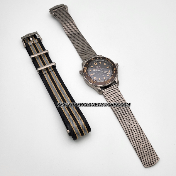 Omega Seamaster Diver 300M James Bond 007 Edition No Time to Die Titanium On Titanium Brown Dial 8806 Swiss Super Clone Watch + Nato Strap Ref-210.90.42.20.01.001 - Image 6