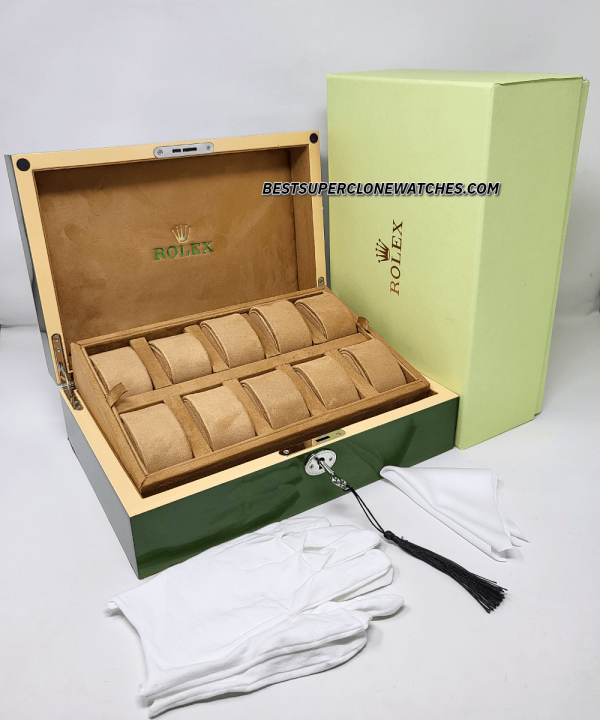 Rolex Watch Box Case Storage Multi 10 Watch Green Display - Image 2