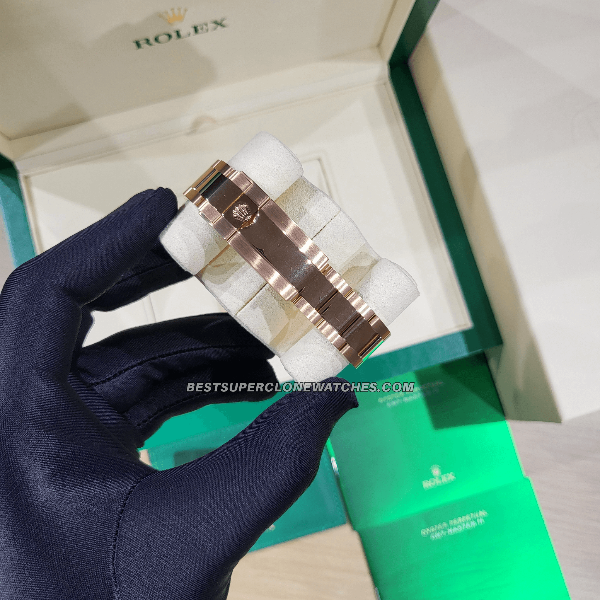 Rolex GMT Master II Everose Gold 3285 Swiss Super Clone Watch Ref-126715CHNR - Image 3