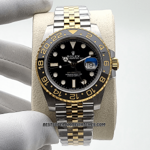 Rolex GMT Master II Oystersteel and Yellow Gold Black Dial 3285 Swiss Super Clone Watch Ref-126713GRNR