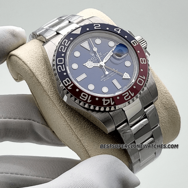 Rolex GMT Master II White Gold Midnight Blue Dial 3285 Swiss Super Clone Watch  Ref-126719BLRO - Image 3