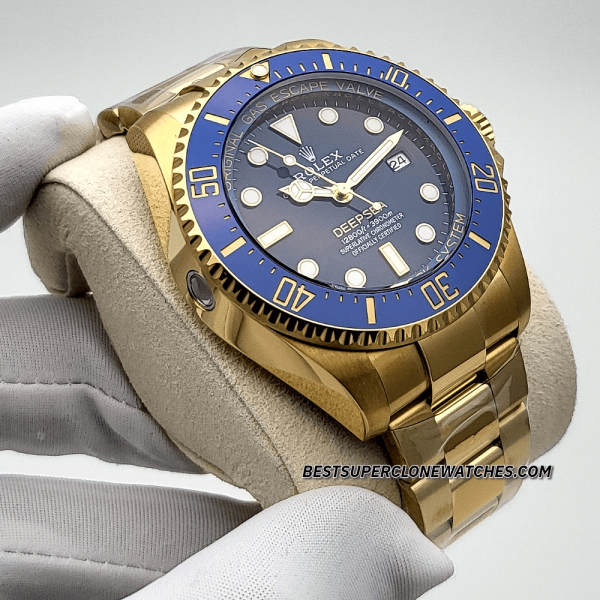 Rolex Deepsea Oyster Yellow Gold Blue Dial 3235 Swiss Super Clone Watch Ref-136668LB - Image 3