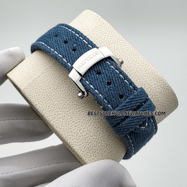 Patek Philippe Nautilus White Gold Opaline Blue-Gray Dial CH 28-520 C/522 Swiss Super Clone Watch Ref-5980/60G-001 - Image 4