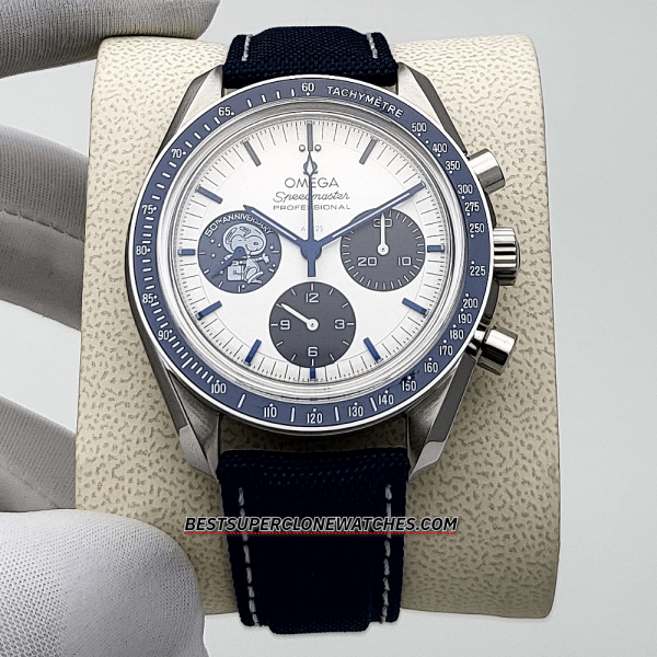 Omega Speedmaster Silver Snoopy Award” 50th Anniversary 42mm Steel on Coated Nylon Fabric Strap 3861 Swiss Super Clone Watch Ref-310.32.42.50.02.001