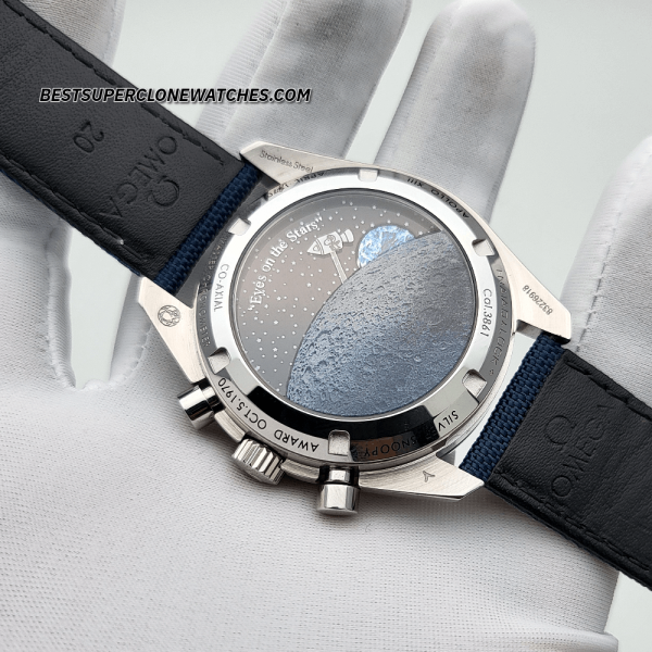 Omega Speedmaster Silver Snoopy Award” 50th Anniversary 42mm Steel on Coated Nylon Fabric Strap 3861 Swiss Super Clone Watch Ref-310.32.42.50.02.001 - Image 5