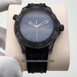 Omega Seamaster Diver 300M Black Ceramic On Rubber Strap Black Dial 8806 Swiss Super Clone Watch Ref-210.92.44.20.01.003