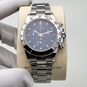 Rolex Cosmograph Daytona White Gold Bright Blue Dial 4131 Swiss Super Clone Watch Ref-126509