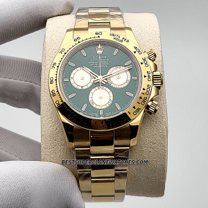 Rolex Cosmograph Daytona Yellow Gold Bright Green and Golden Dial 4131 Swiss Super Clone Watch Ref- 126508