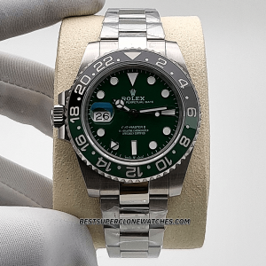Rolex GMT Master II White Gold Left-Hand Green Ceramic Dial 3285 Swiss Super Clone Watch Ref-126729VTNR