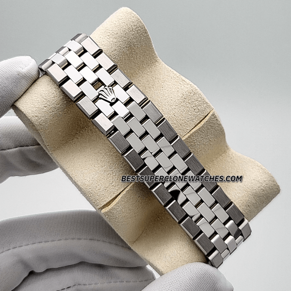 Rolex Land-Dweller Oystersteel and White Gold Intense White Honeycomb Motif Dial 7135 Swiss Super Clone Watch Ref-127334 - Image 4